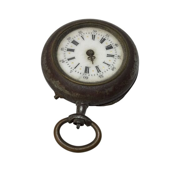 Antique Swiss Pocket Watch Case Locket Keepsake Relic Late 1800s Steampunk Parts - Picture 8 of 13